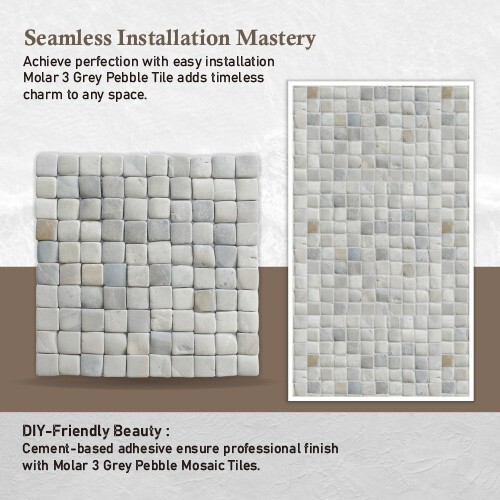 MOLAR 3 Grey Natural Stone Mosaic Wall & Floor Tile ($16.34/SqFt)