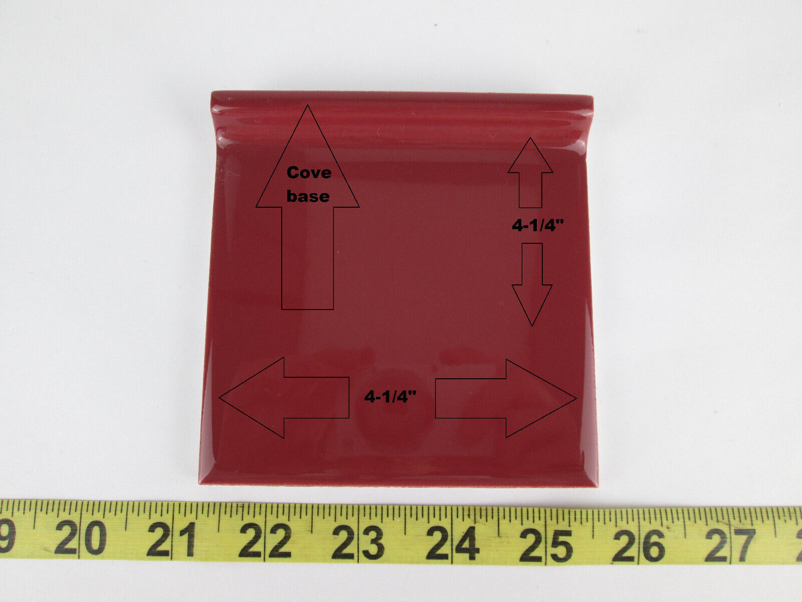 Lot of 2 New Old Stock Daltile Ceramic Tile Chianti (wine red) 4-1/4″ Cove Base