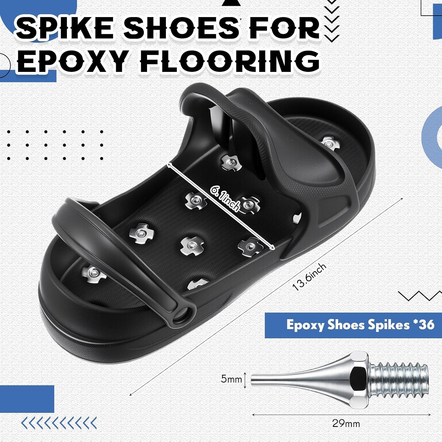 Epoxy Spiked Shoes,Includes 36 Replaceable Spikes, with Heel Strap‌ for Epoxy…