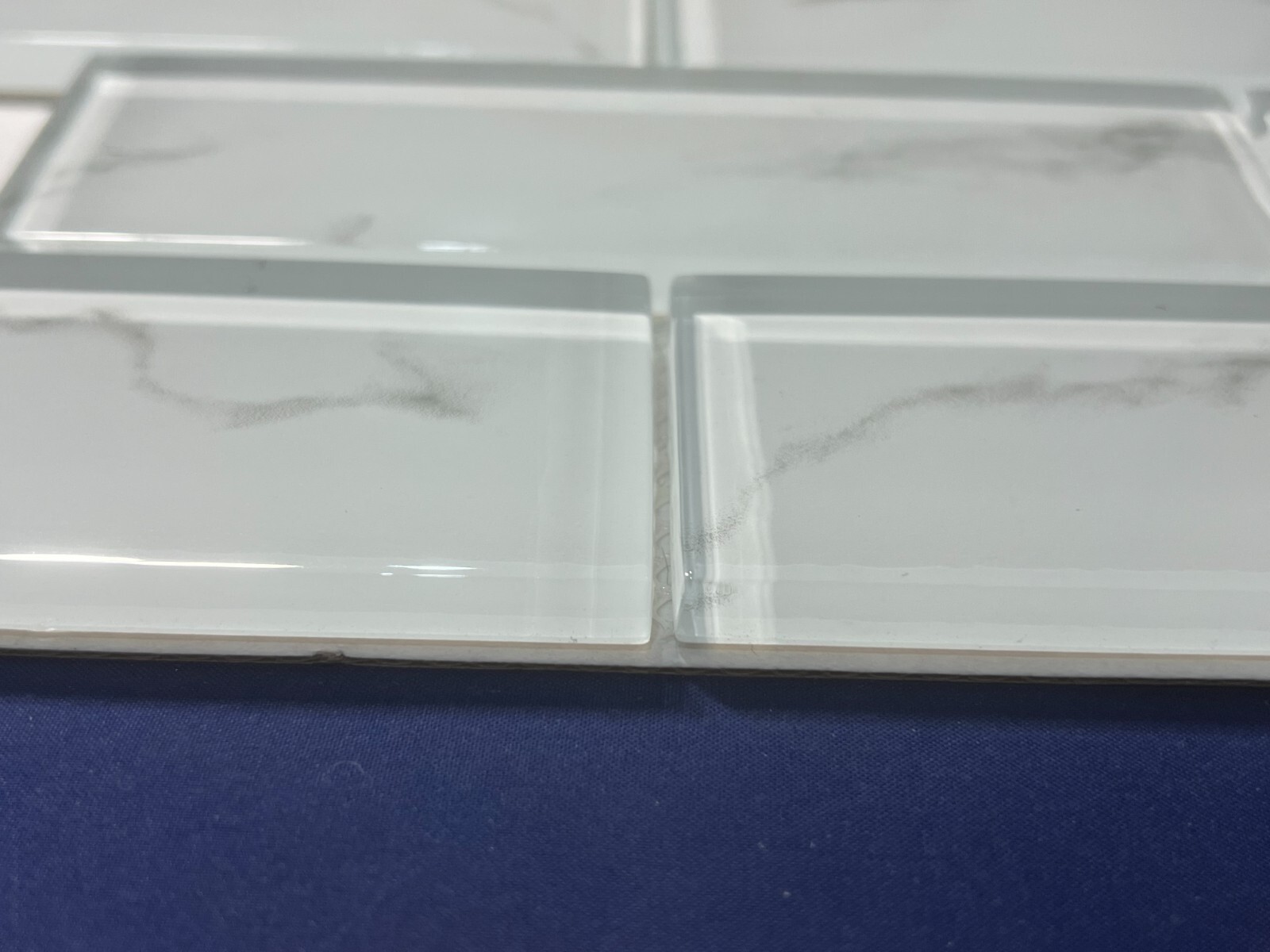 NY100 White/Grey Glass Rectangle Mosaic Tile Kitchen Bathroom Backsplash