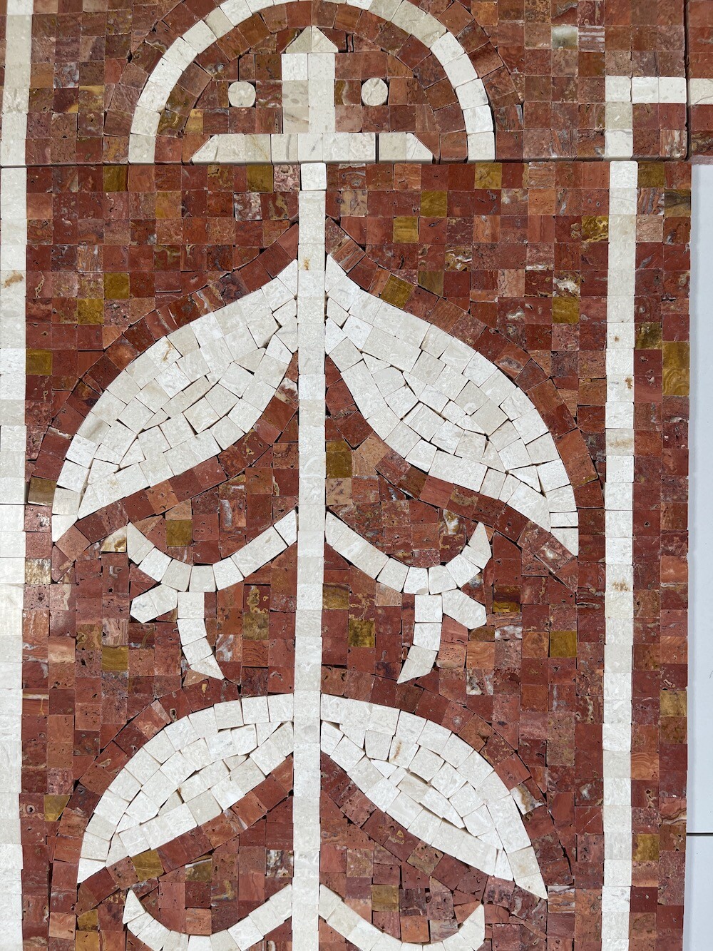 B0111P Coral Carnelian 11×21.7 Marble Mosaic Border Listello Tile Polished