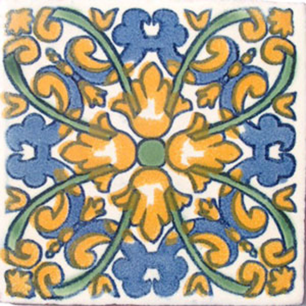 9 MEXICAN TILES WALL OR FLOOR USE TALAVERA MEXICO CERAMIC HANDMADE POTTERY C#033