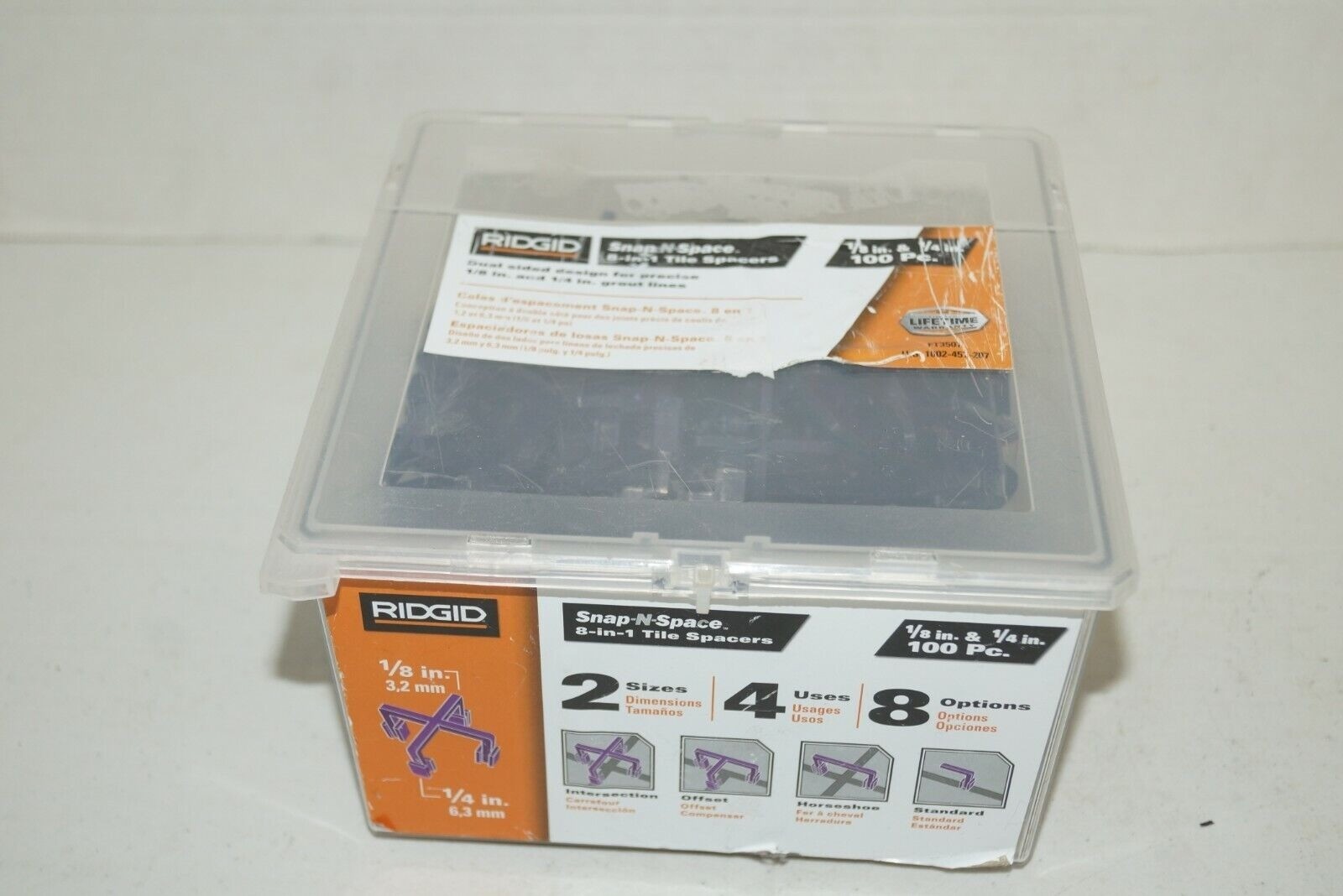 Ridgid NEW Tile Spacers 1/8 inch & 1/4 inch Model# FT3507 (100 Piece)