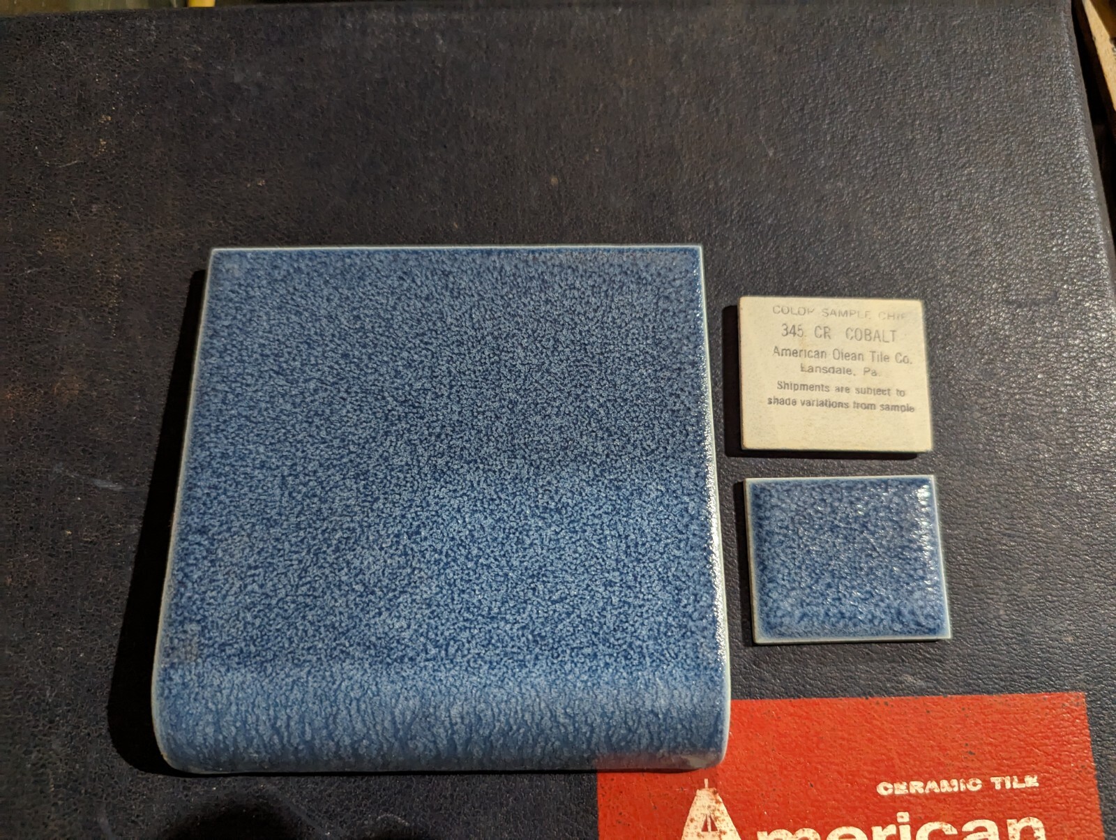 2 pcs American Olean Square Bullnose Mud Cap A4402 4 1/4″ Crystalline Cobalt 345