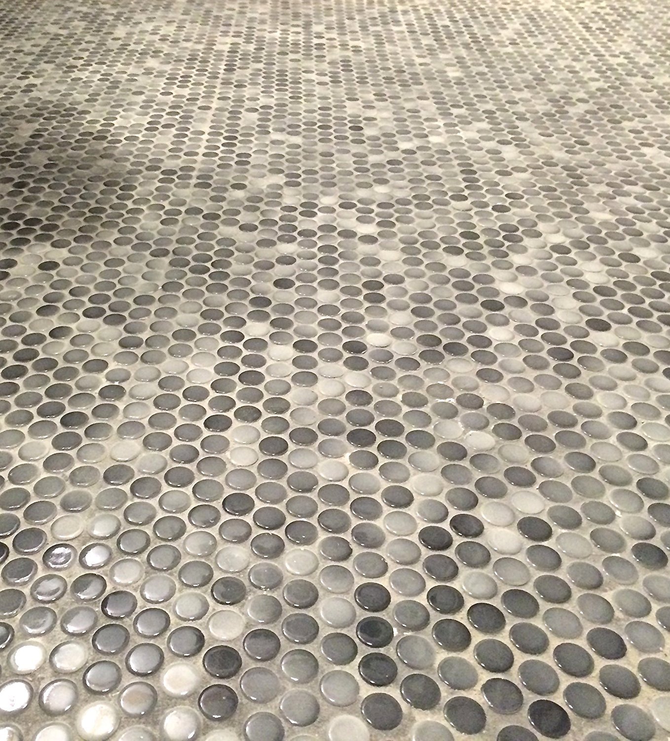 3/4 x 3/4 Penny Round Multi Gray Porcelain Mosaic Wall and Floor (5 PACK)