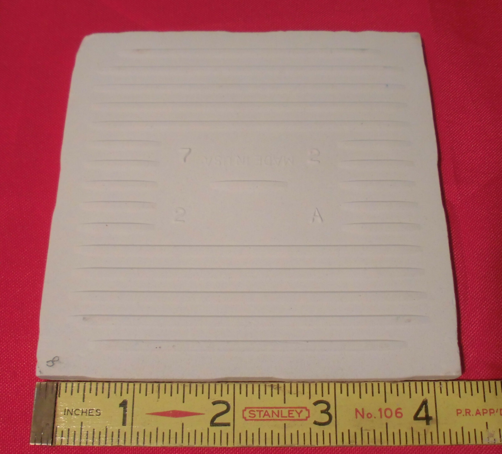 1 pc. Bumpy White Matte Ceramic Tile 4-1/4″ Large Thumb-Like Bumps; by Monarch