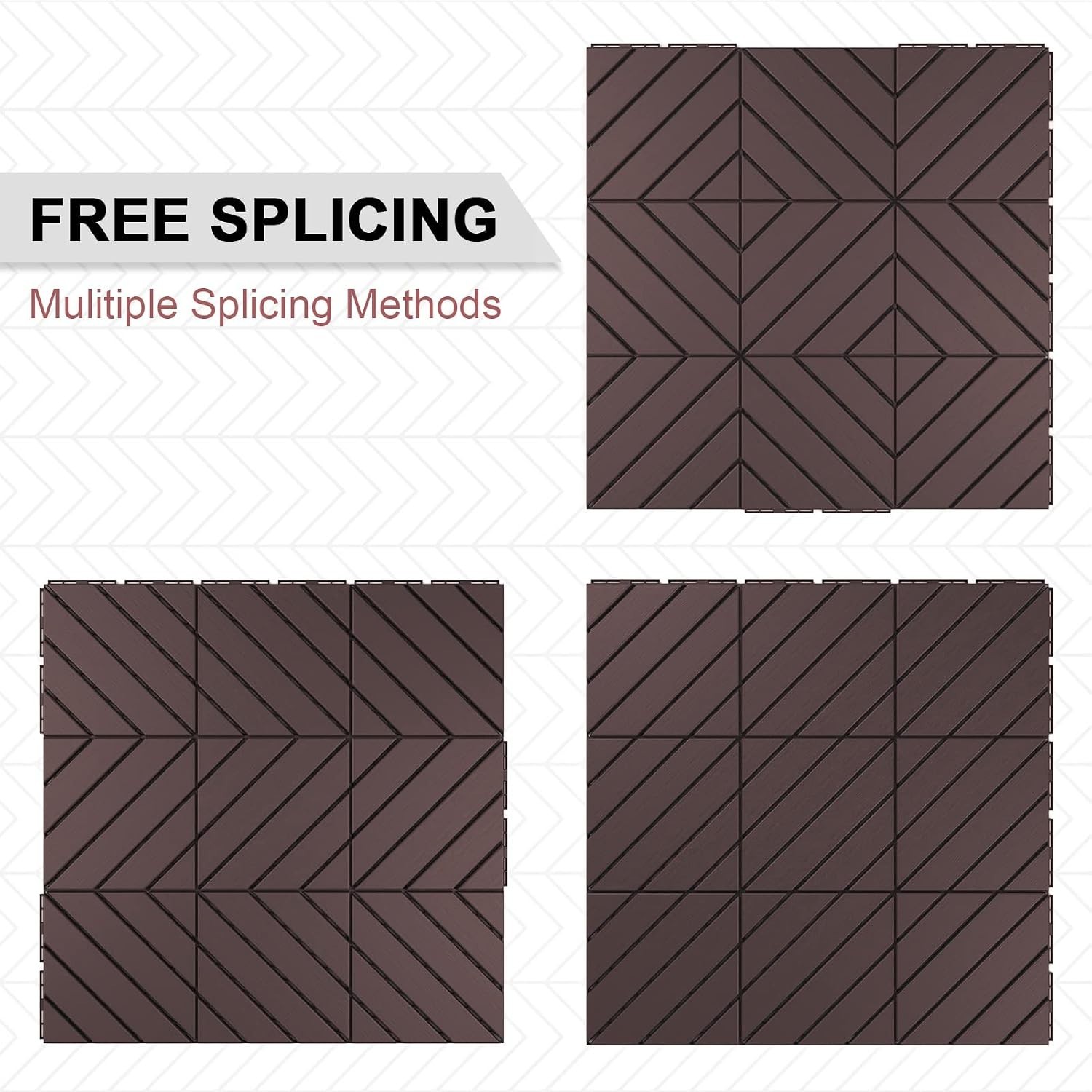 Heavy-Duty Waterproof Outdoor Deck Tiles – 12″x12″ Interlocking Patio Pavers