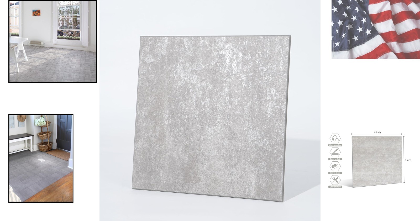 W&S 1-Sheet Peel and Stick Floor Tile, Warm Grey Stick on Backplash for Kitch…