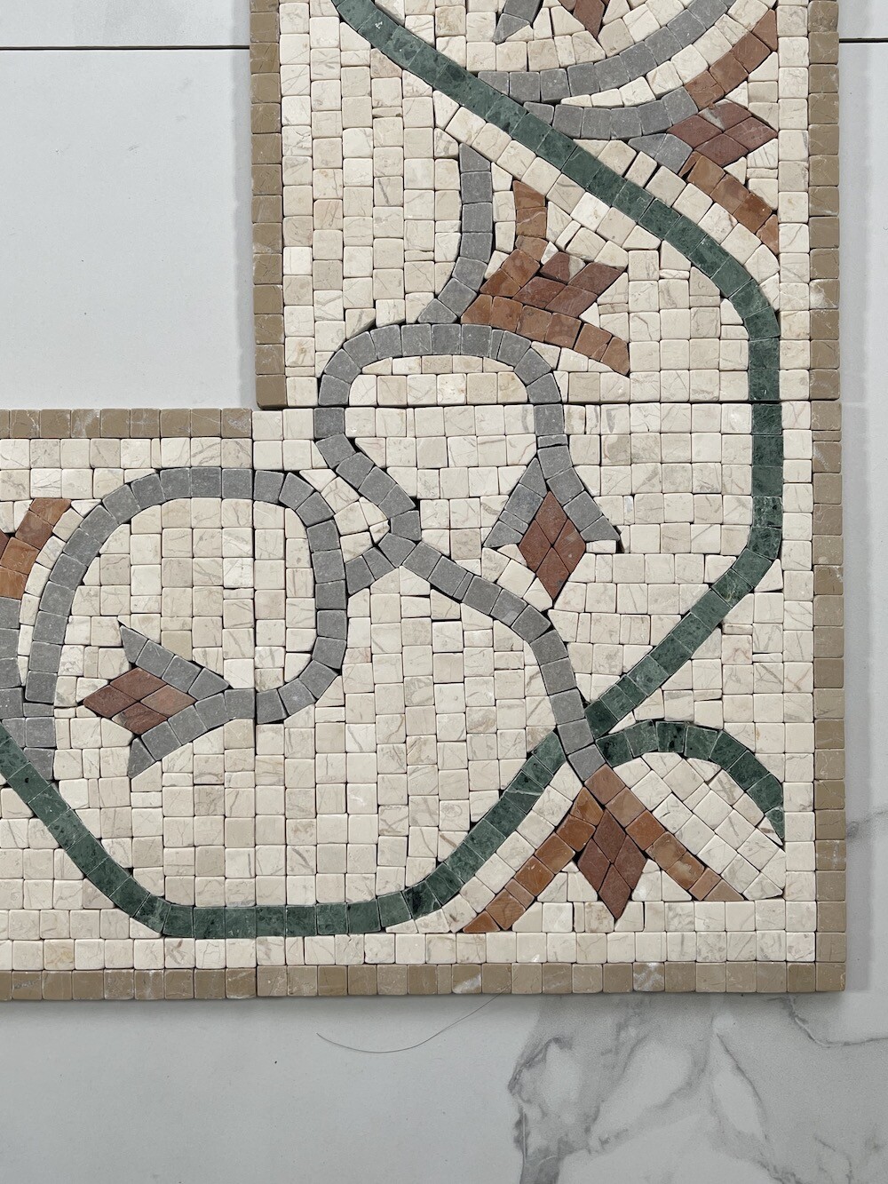 B4211CT Marble Mosaic Border Decorative Accent Tile Carina 7.5×7.5 Tumbled