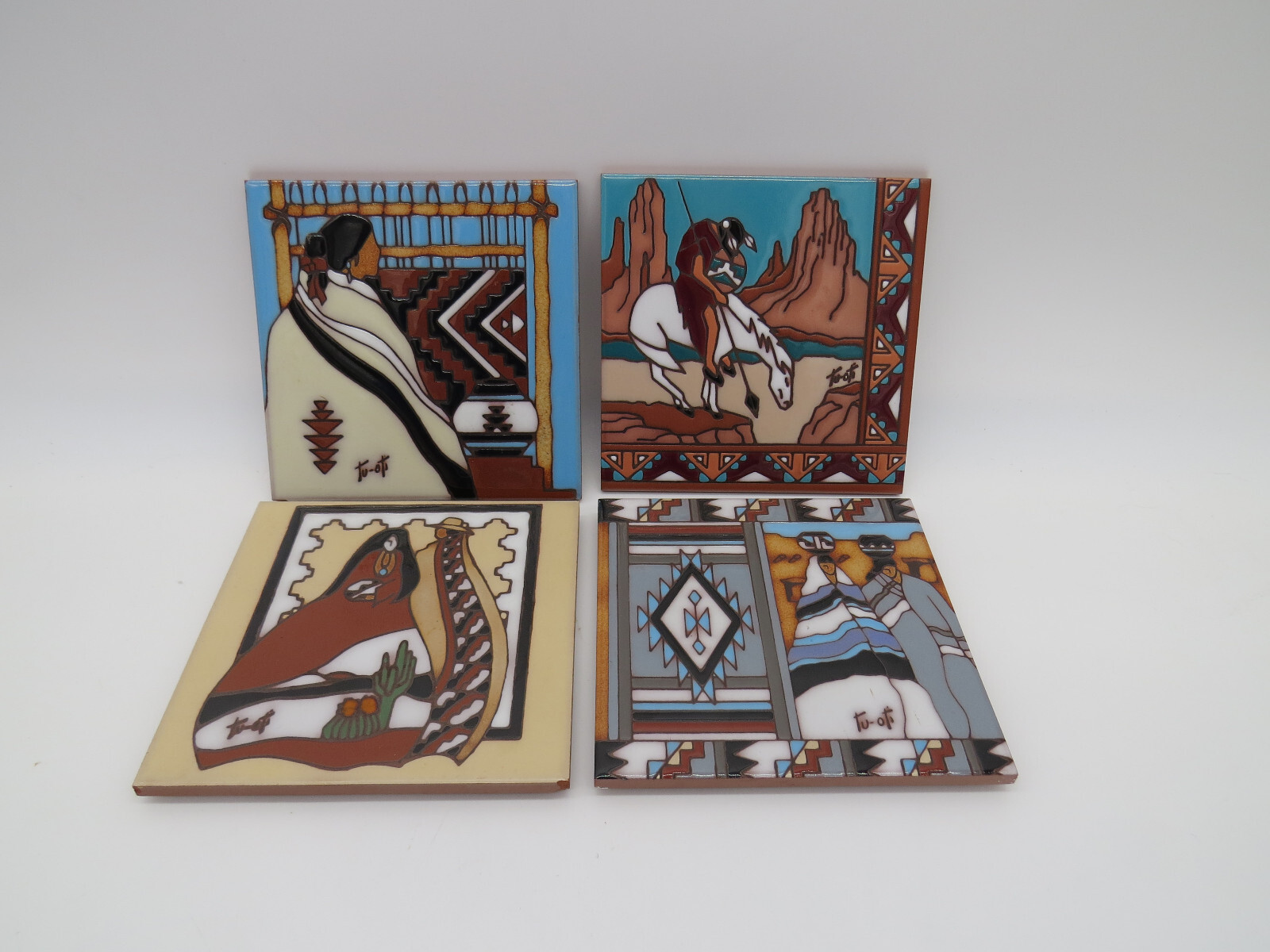 Southwestern Style Tu-Oti and Teissedre Tiles Trivet Coasters Various-You Pick!
