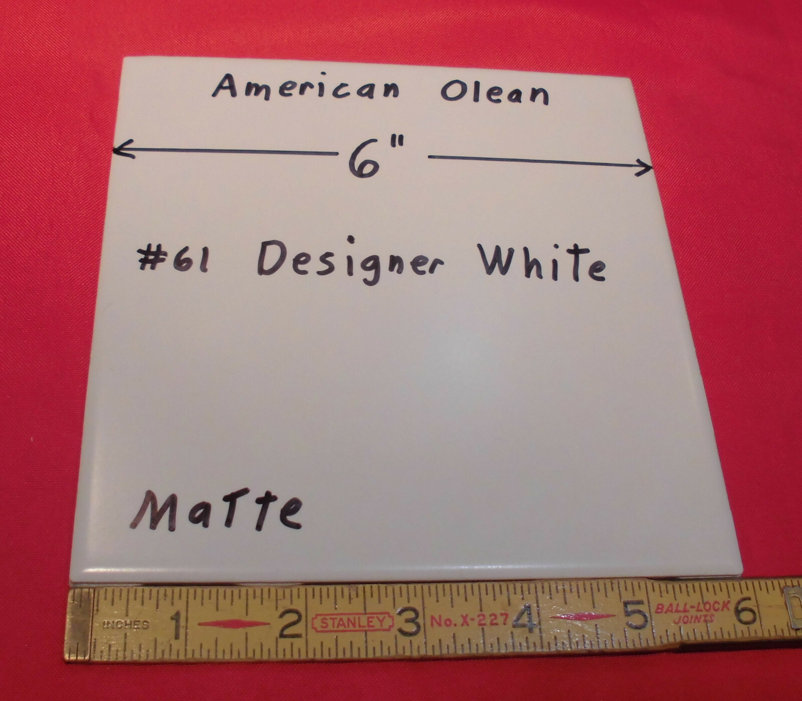 *Designer White* Matte Ceramic Floor & Wall Tile, by American Olean; New Mint