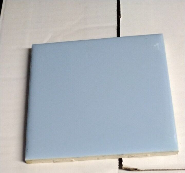 1 Wall Tile Mosaic USA 4-3/8″ Sq. Gloss Baby Blue Ceramic 1950 MCM Retro Vintage