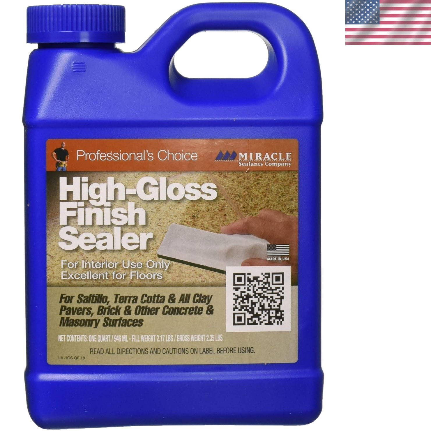 High-Gloss Tile and Stone Sealer, Quart – Ideal for Textured Surfaces, Low VOC