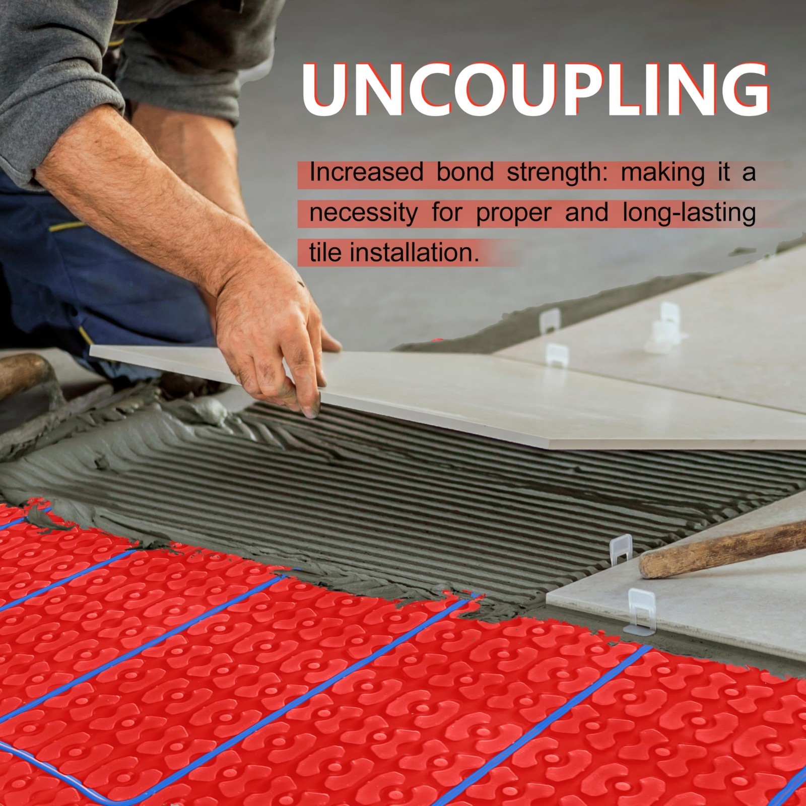 Uncoupling Membrane for Heated Floors with Integrated Cable Channels