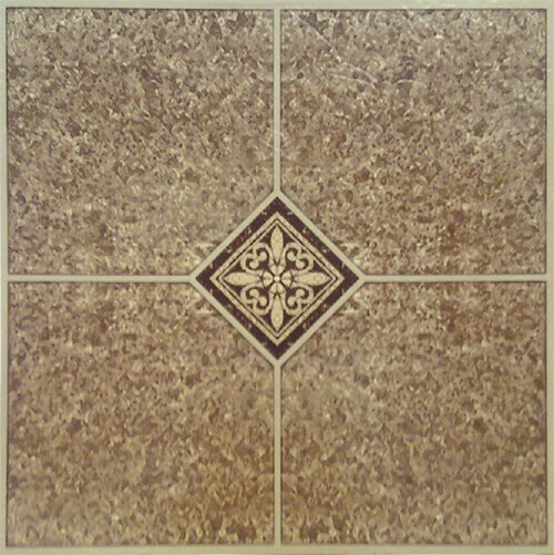 Brown Beige Vinyl Floor Tile 40 Pcs Adhesive Flooring – Actual 12” x 12”