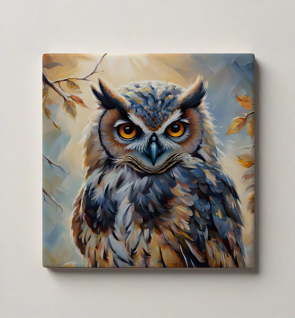 Owl Ceramic Tile bird 4.25×4.25, 6×6 or 8×8 inches Printed in USA