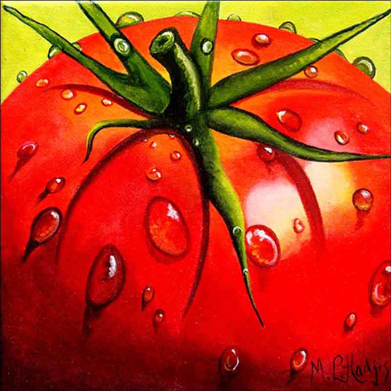 Tomato Accent & Decor Tile Micheline Hadjis Fruit Art MHA047AT