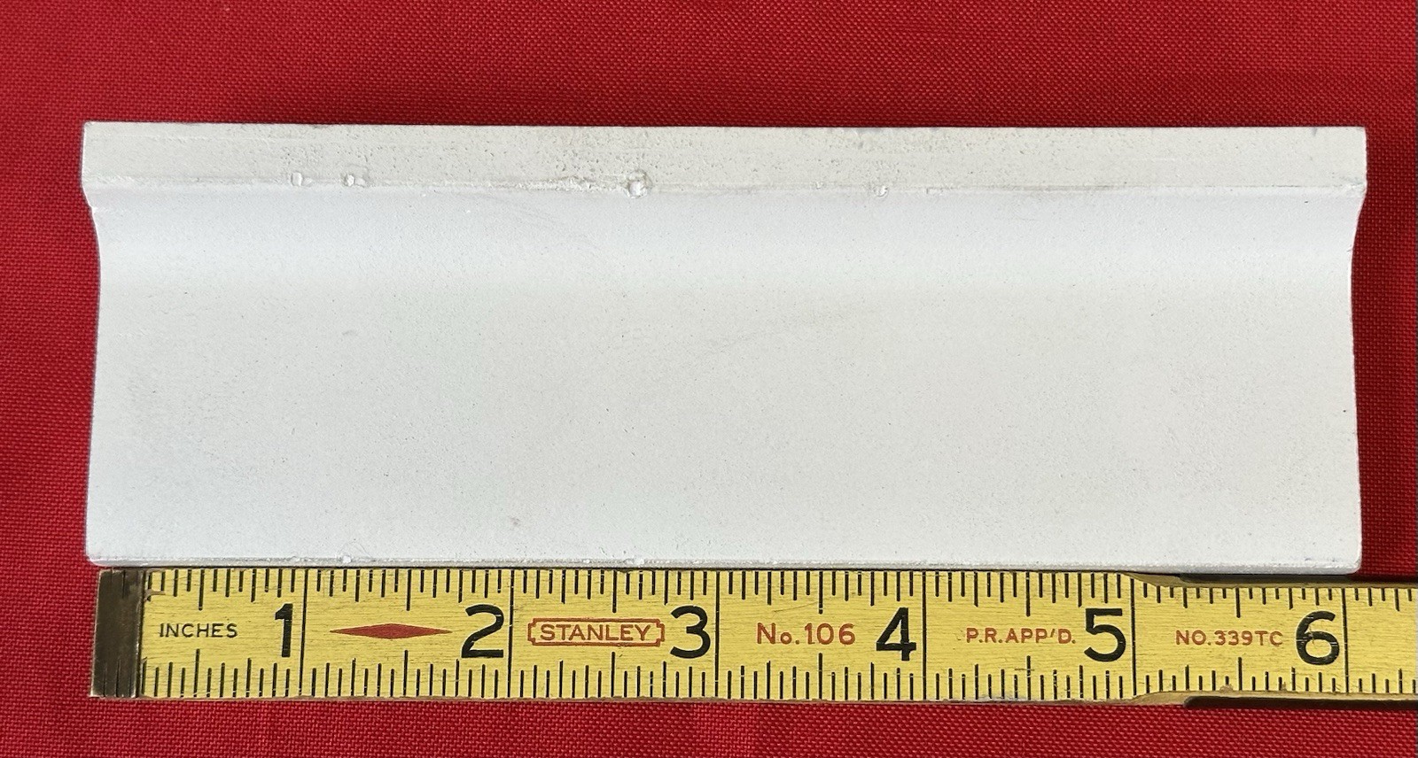 1 pc. Vintage *Slate Gray* Ceramic Tile; 2″ X 6″ Radius Bullnose: by Robertson