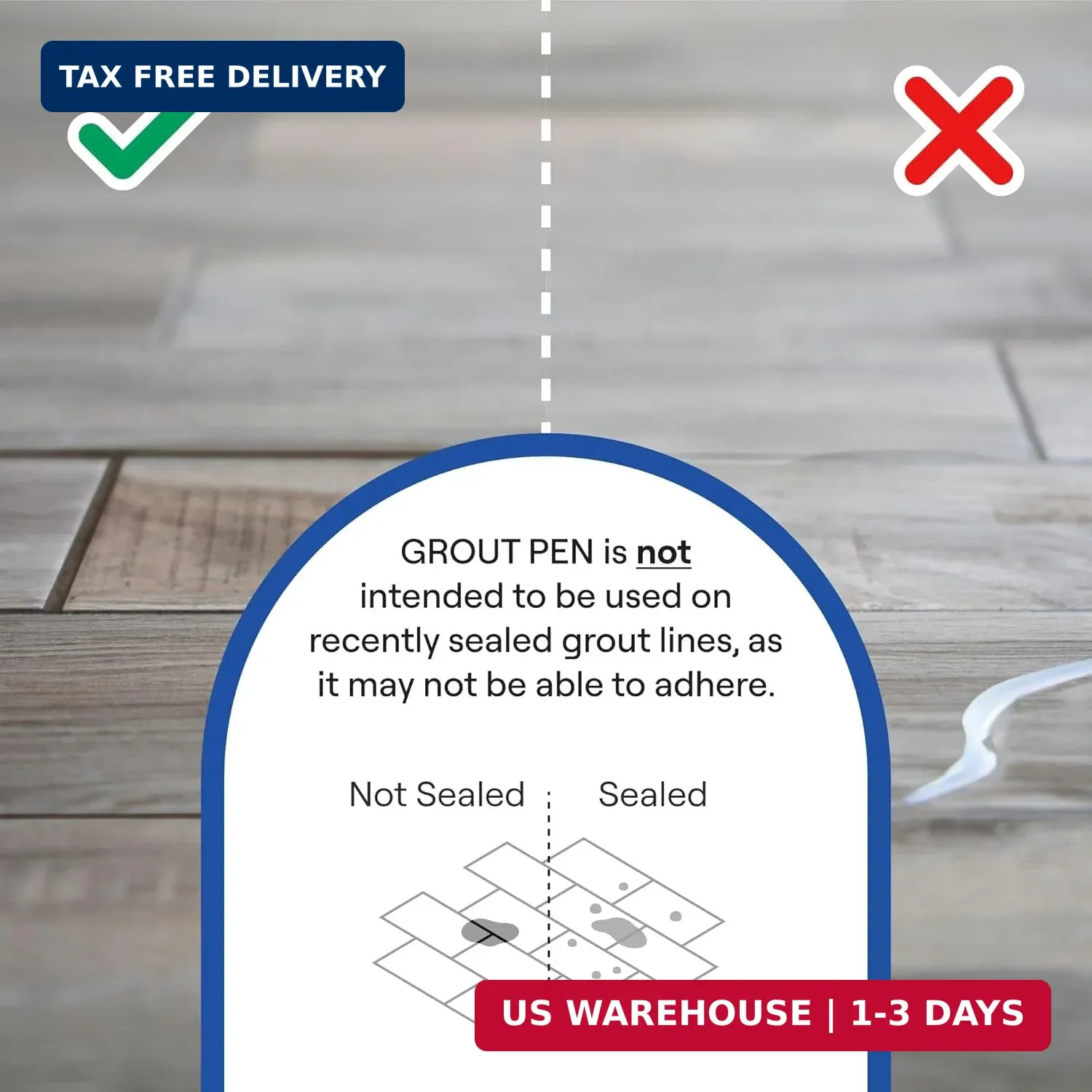 Grout Pen White Tile Grout Paint Marker – Narrow 5mm Tip (7mL) – 3 Pack | Waterp