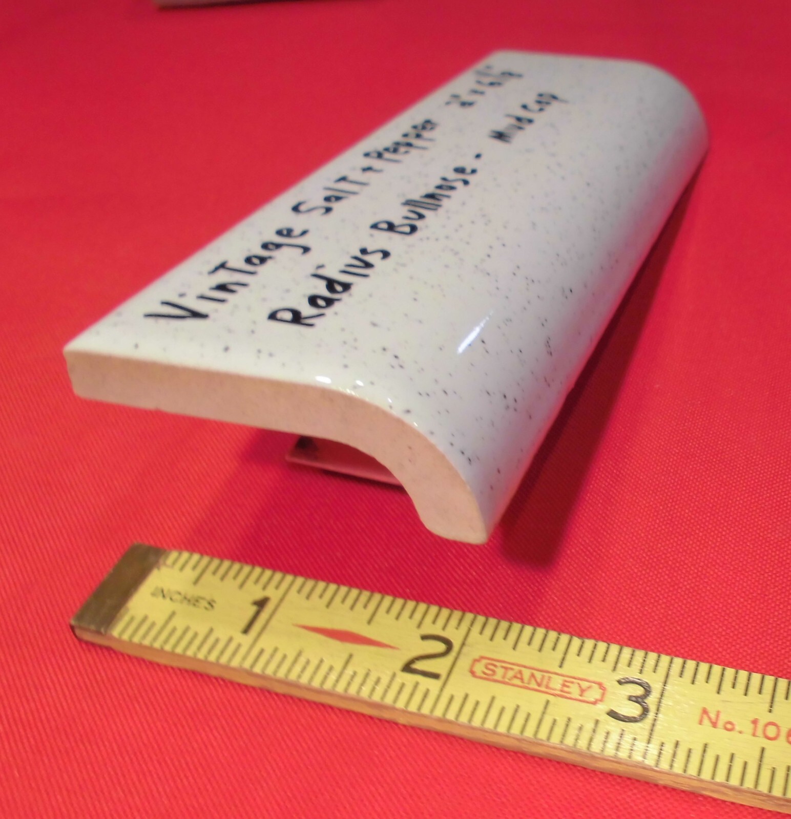 1 pc. Salt & Pepper Ceramic Bullnose Tile 2” X 6” American Olean, NEW STOCK