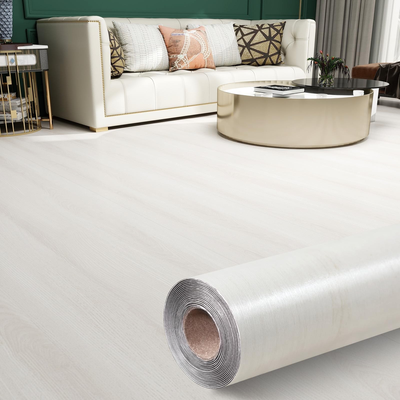 Wood Grain Vinyl Flooring Roll Thicken Peel and Stick Floor Tiles Self-Adhesi…
