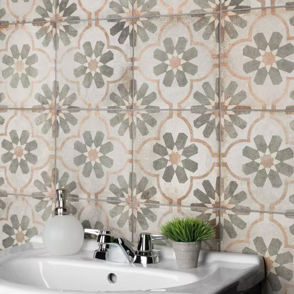 D’Anticatto Decor Florence 8-3/4 In. X 8-3/4 In. Porcelain Floor and Wall Tile (