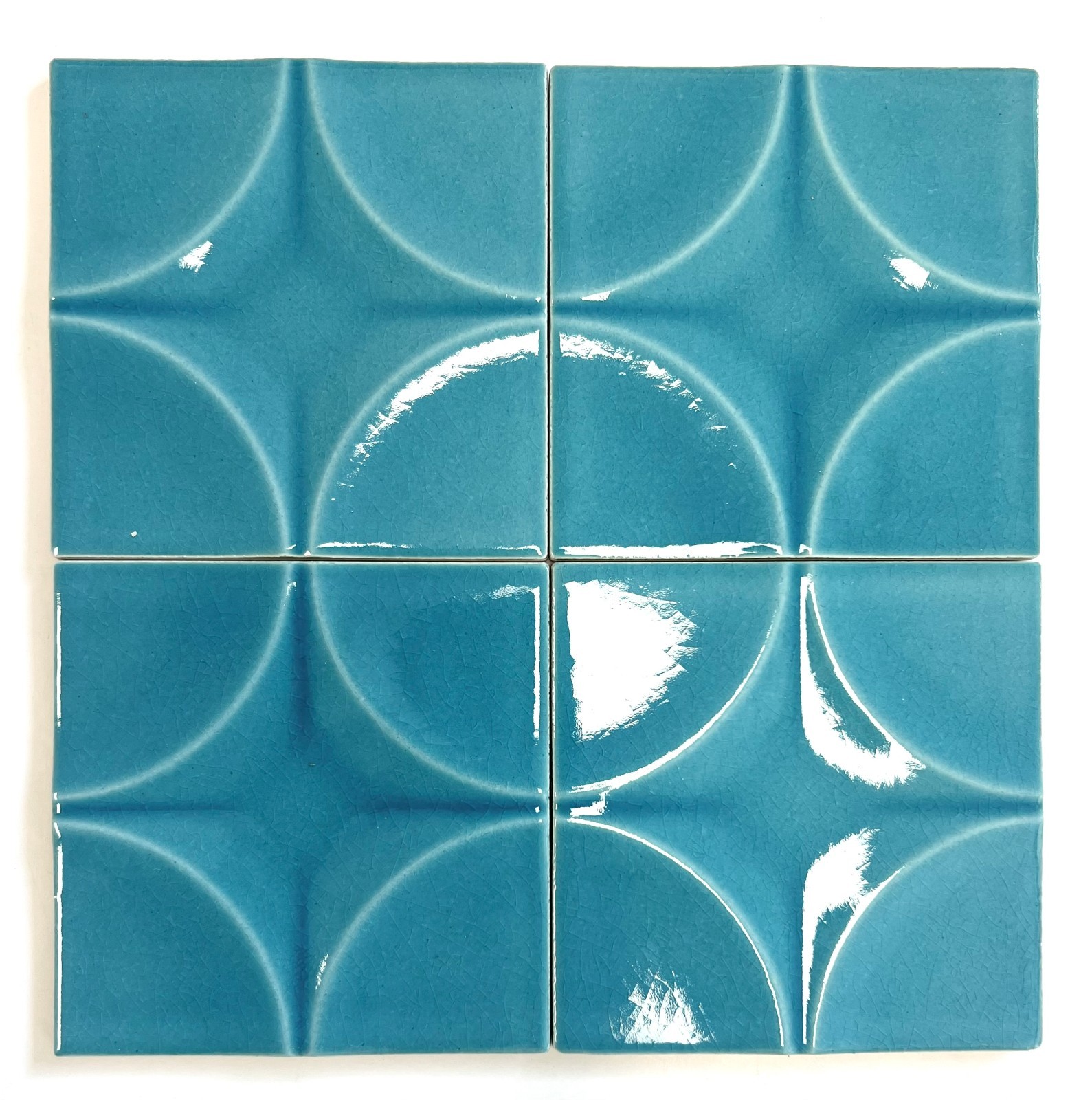 4×4 Wedgwood Virginia Crackle Blue Star Shaped Decorative Ceramic Wall (1 SF)