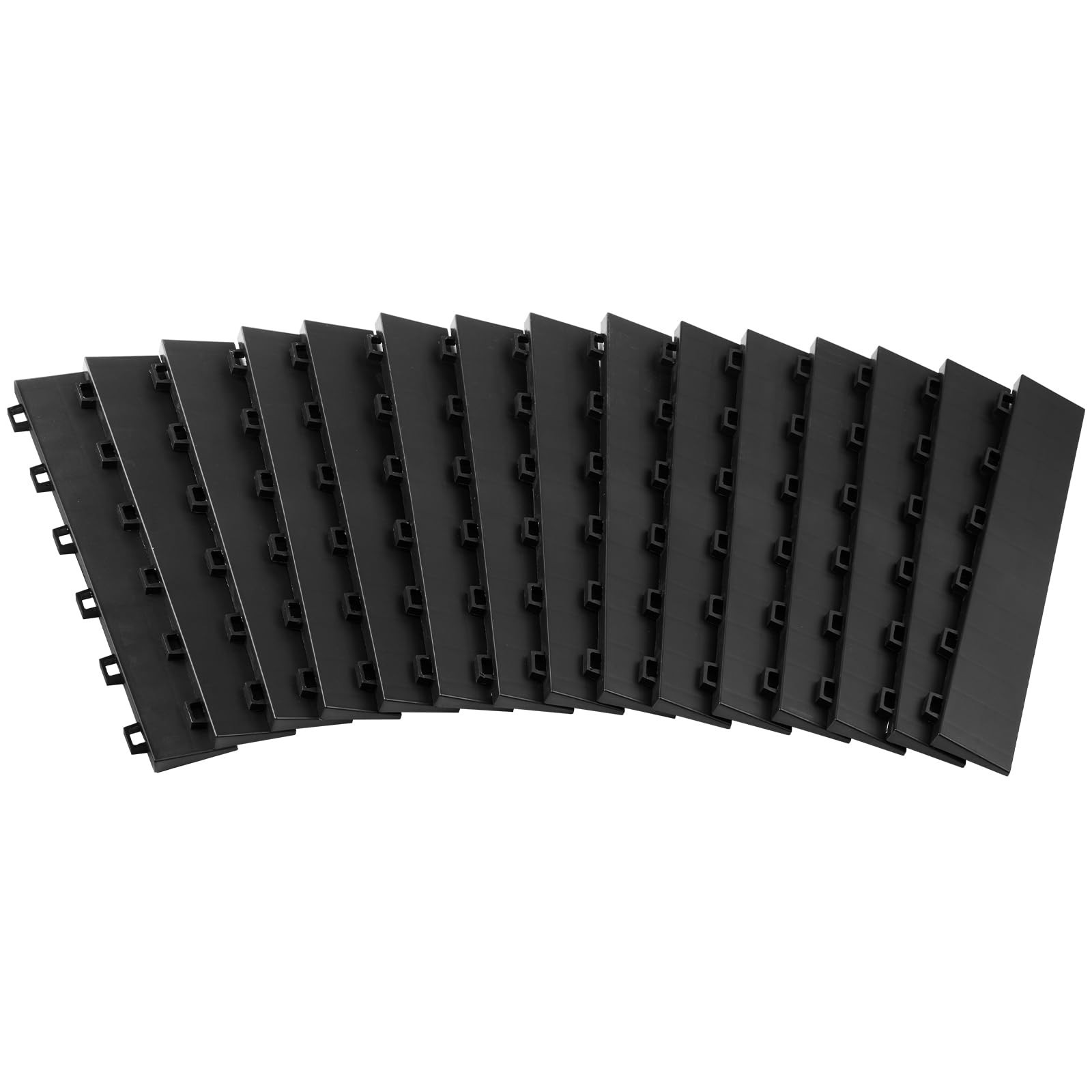 Garage Floor Transition Edge Kit – 15 PCS Slip-Resistant Interlocking Edging, Ea