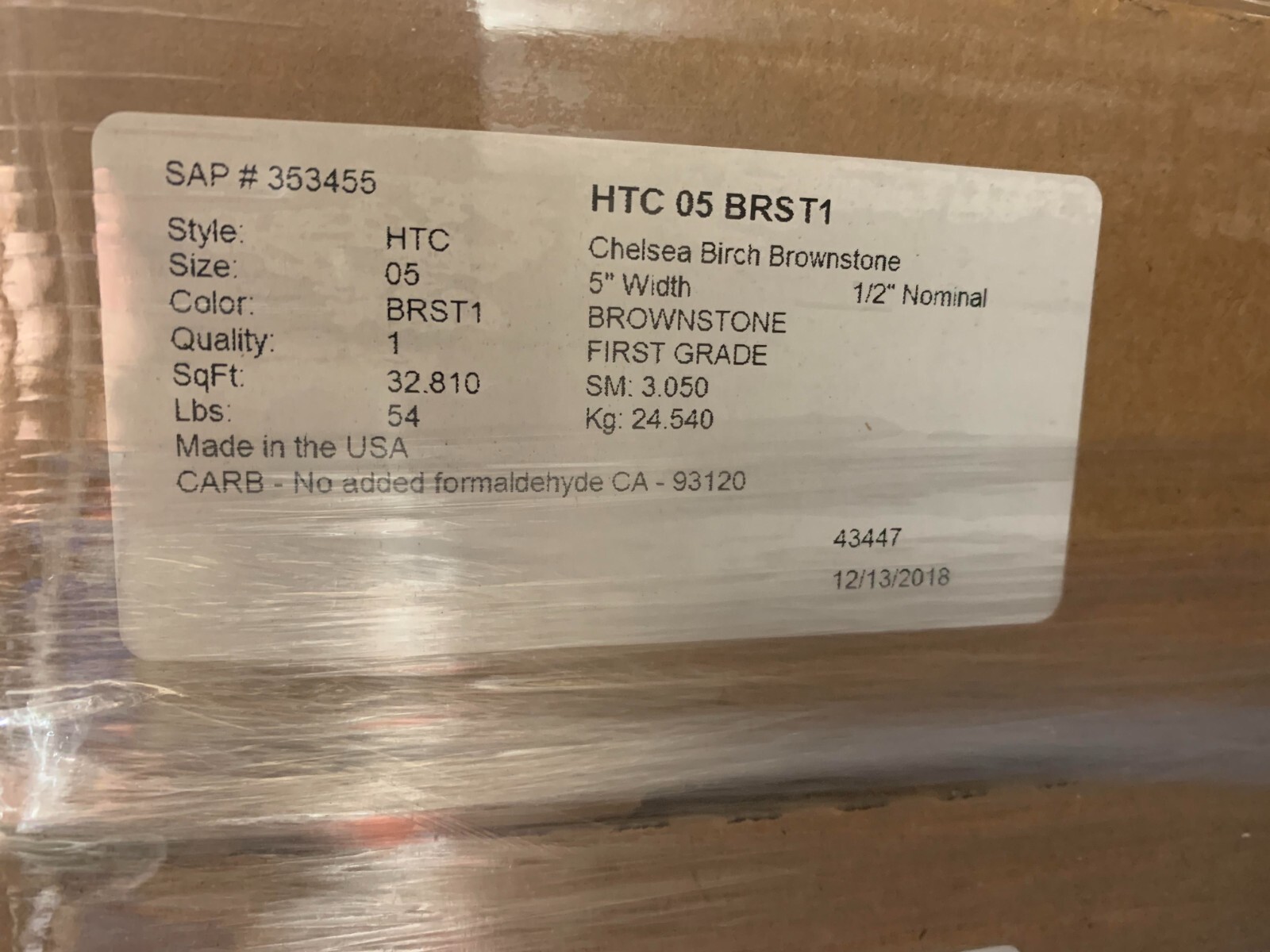 Mannington Hometown 5″ Chelsea Brownstone 1/2 X 5 HTC05BRST1