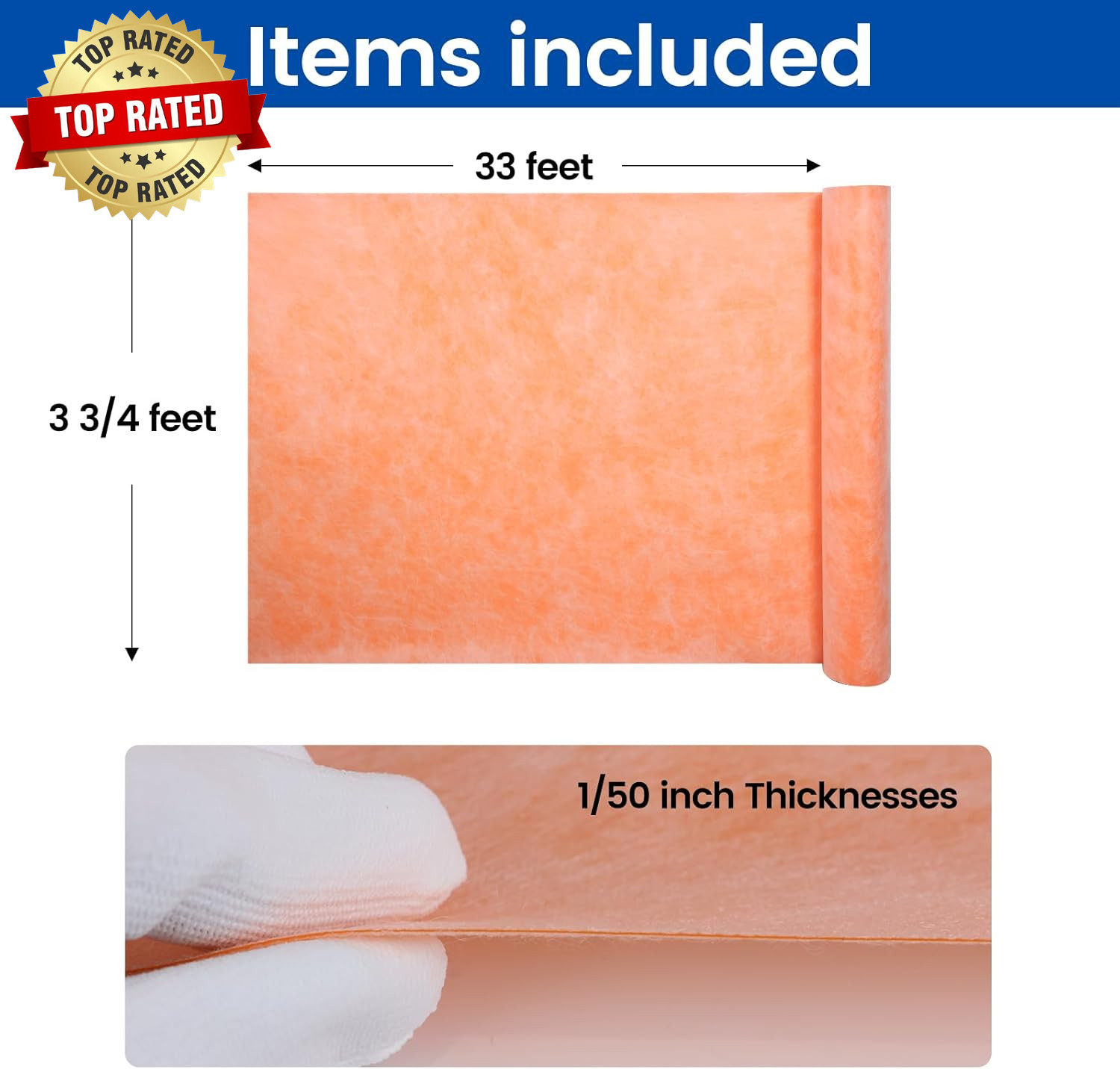 Waterproofing Membrane for Shower 3.8X33Feet (125 Sq Ft) 23.6 Mil Thick Uncoupli