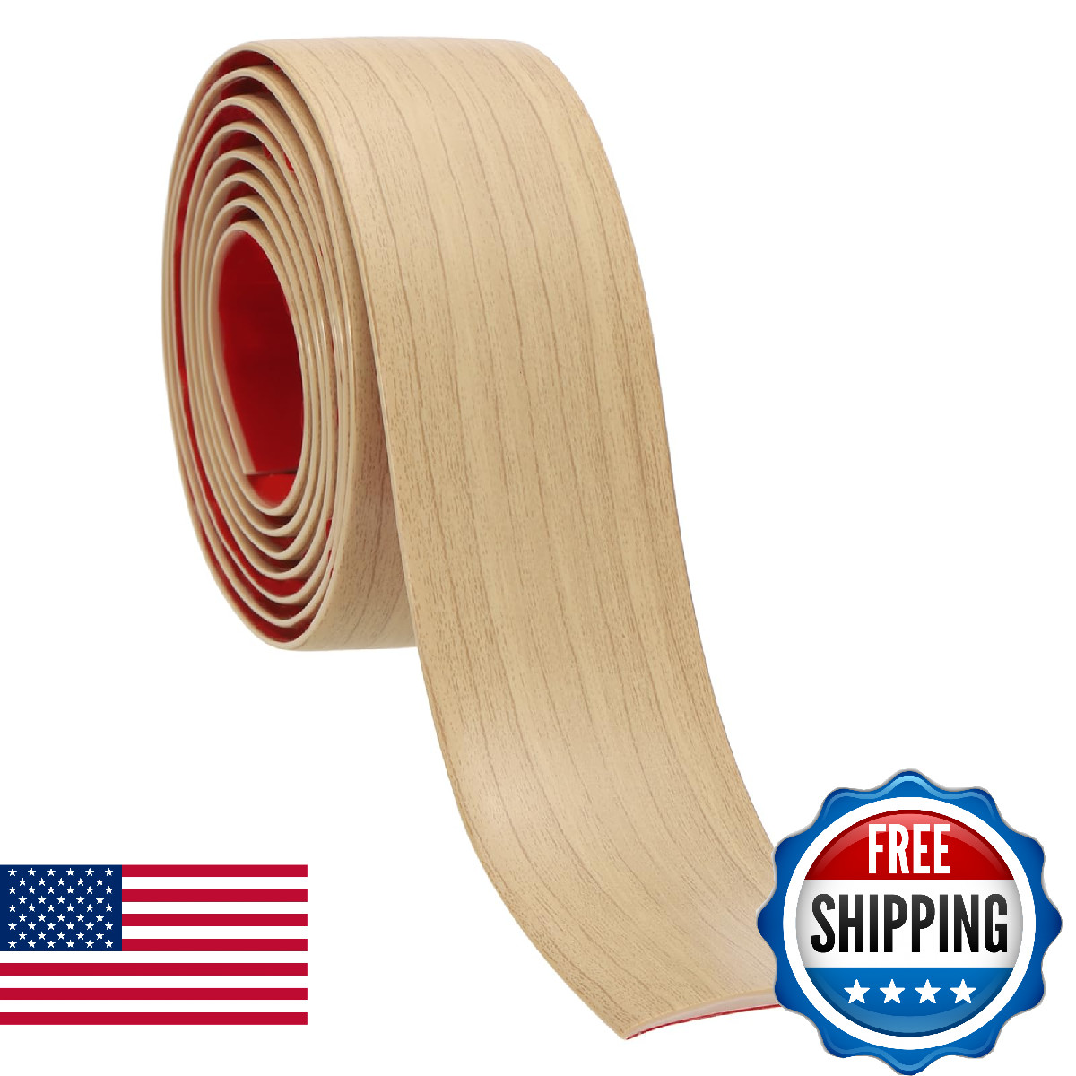 PATIKIL 20ft x 2″ Self Adhesive Vinyl Floor Transition Strip Flat Divider Oak