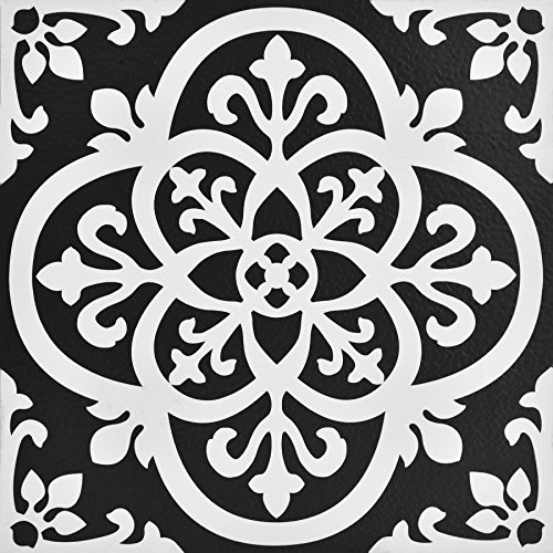 Gothic Black Peel & Stick Floor Tiles – Easy DIY Flooring, Waterproof, Removable