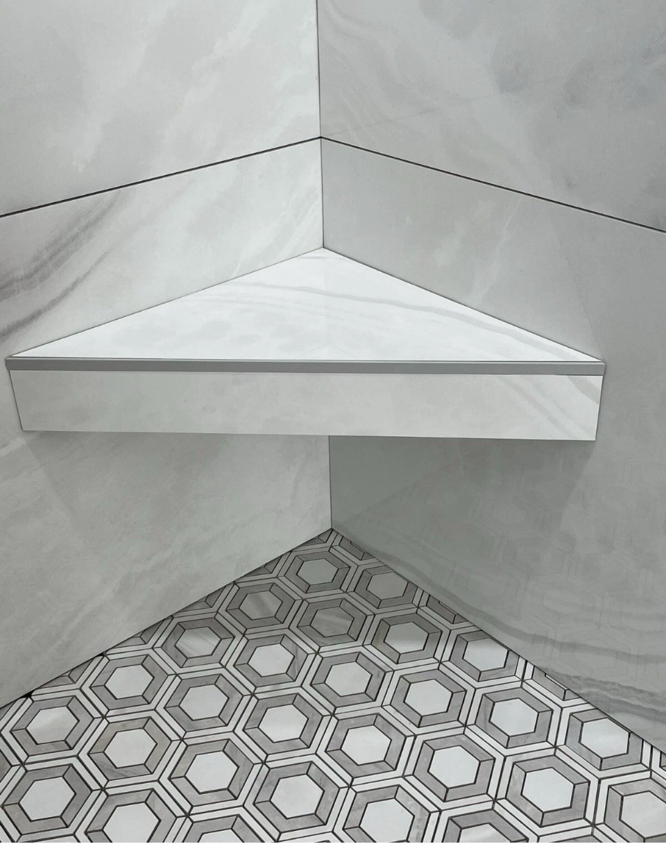 Shower Floating Bench – Schluter Kerdi-Board 2″ with Stainless Steel – Face 34in