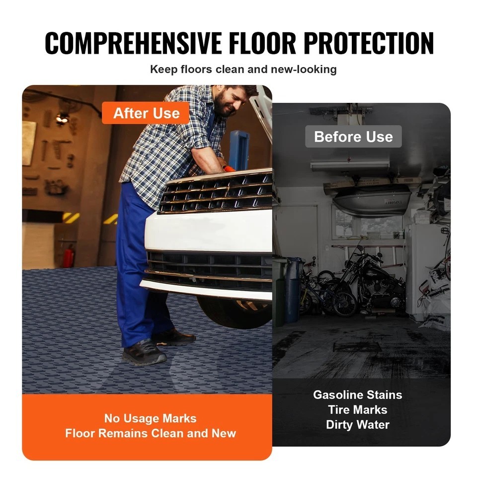 Garage Tiles Interlocking 12×12 in 50 Pack Garage Flooring Tiles Gray