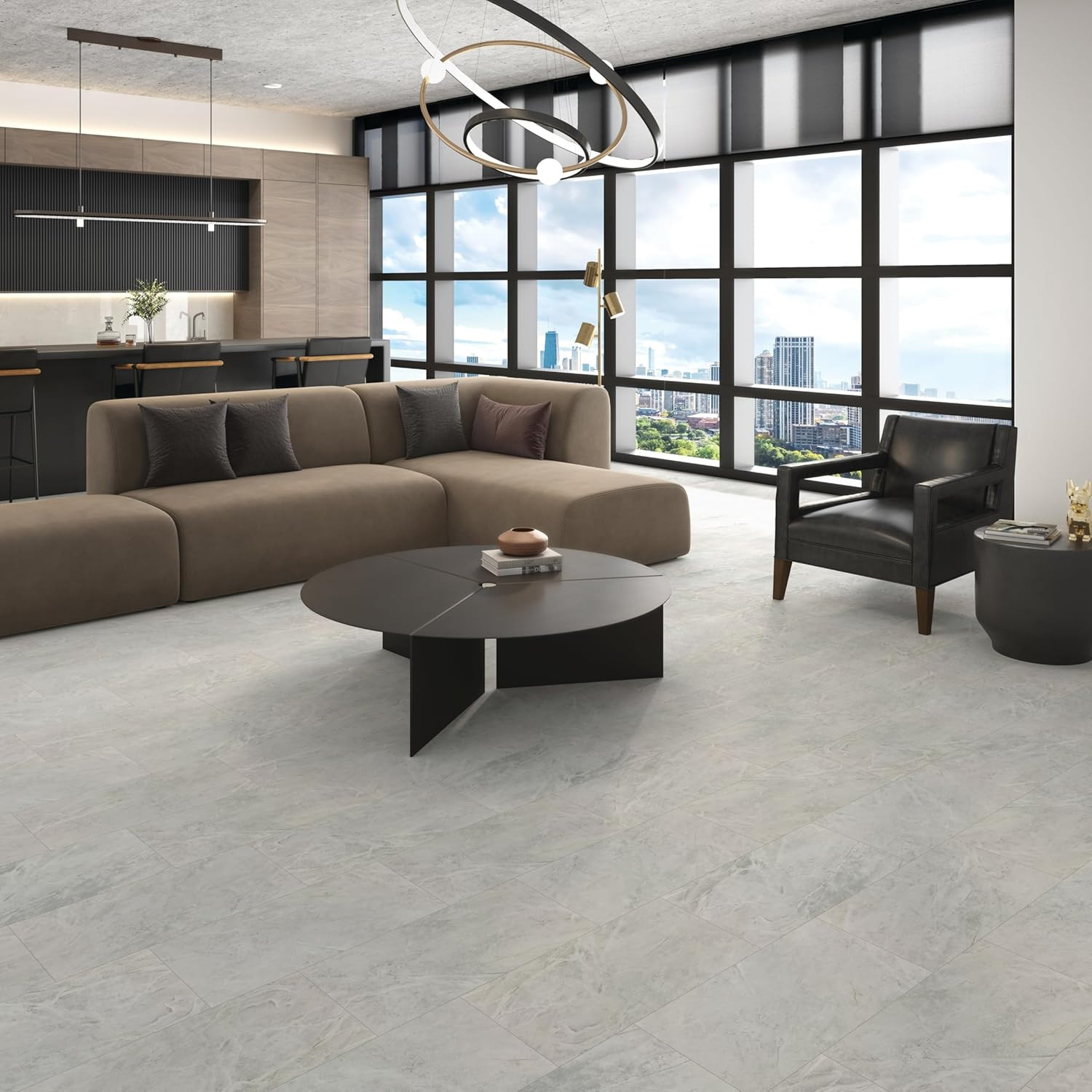 Grantshire 12″x24″ Rigid Click Luxury Vinyl Flooring – 10 PCS, 20 SQFT