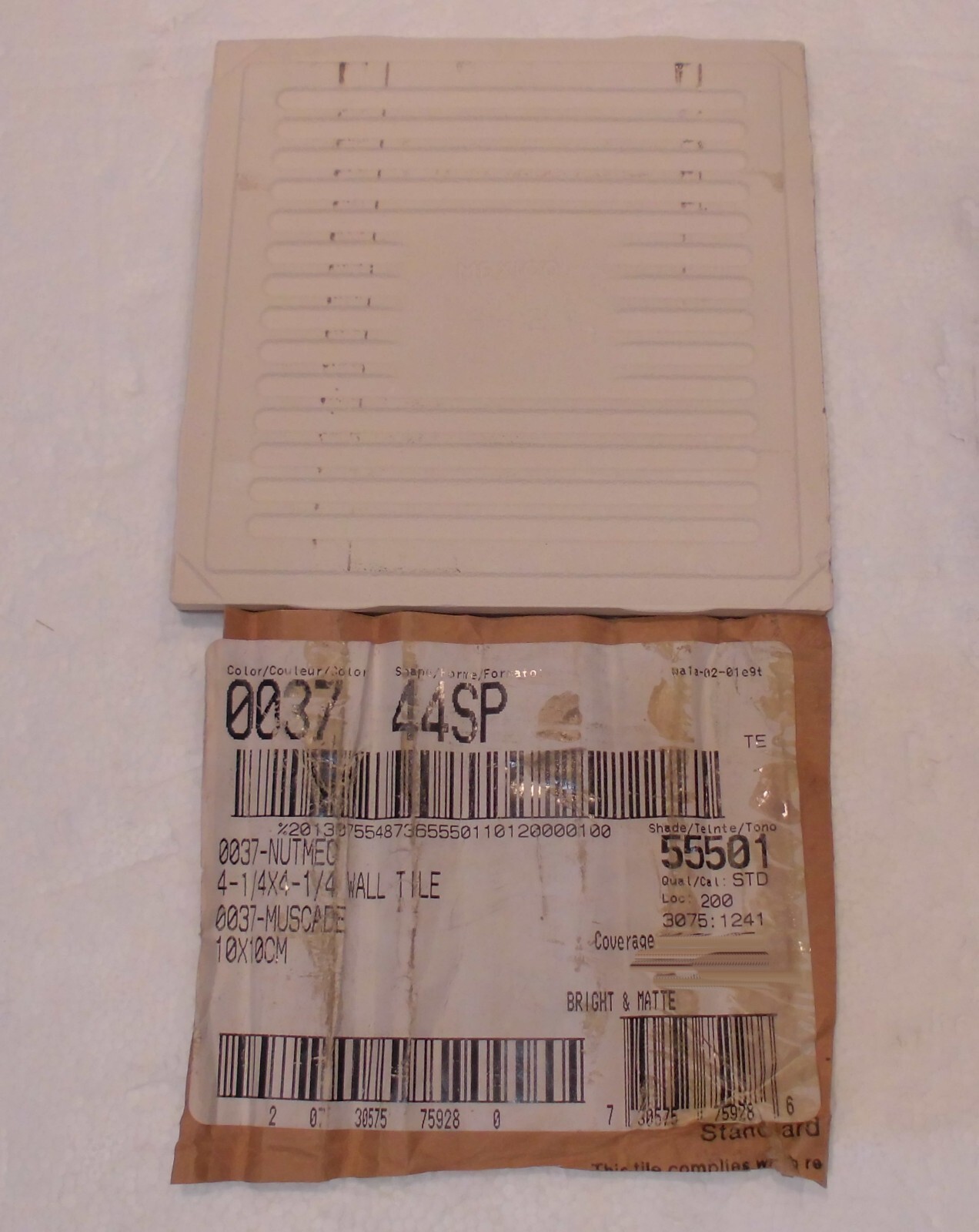 1 pc. Nutmeg: Glossy Ceramic Tile #37 by American Olean 4-1/4″ New, Dark-Brown