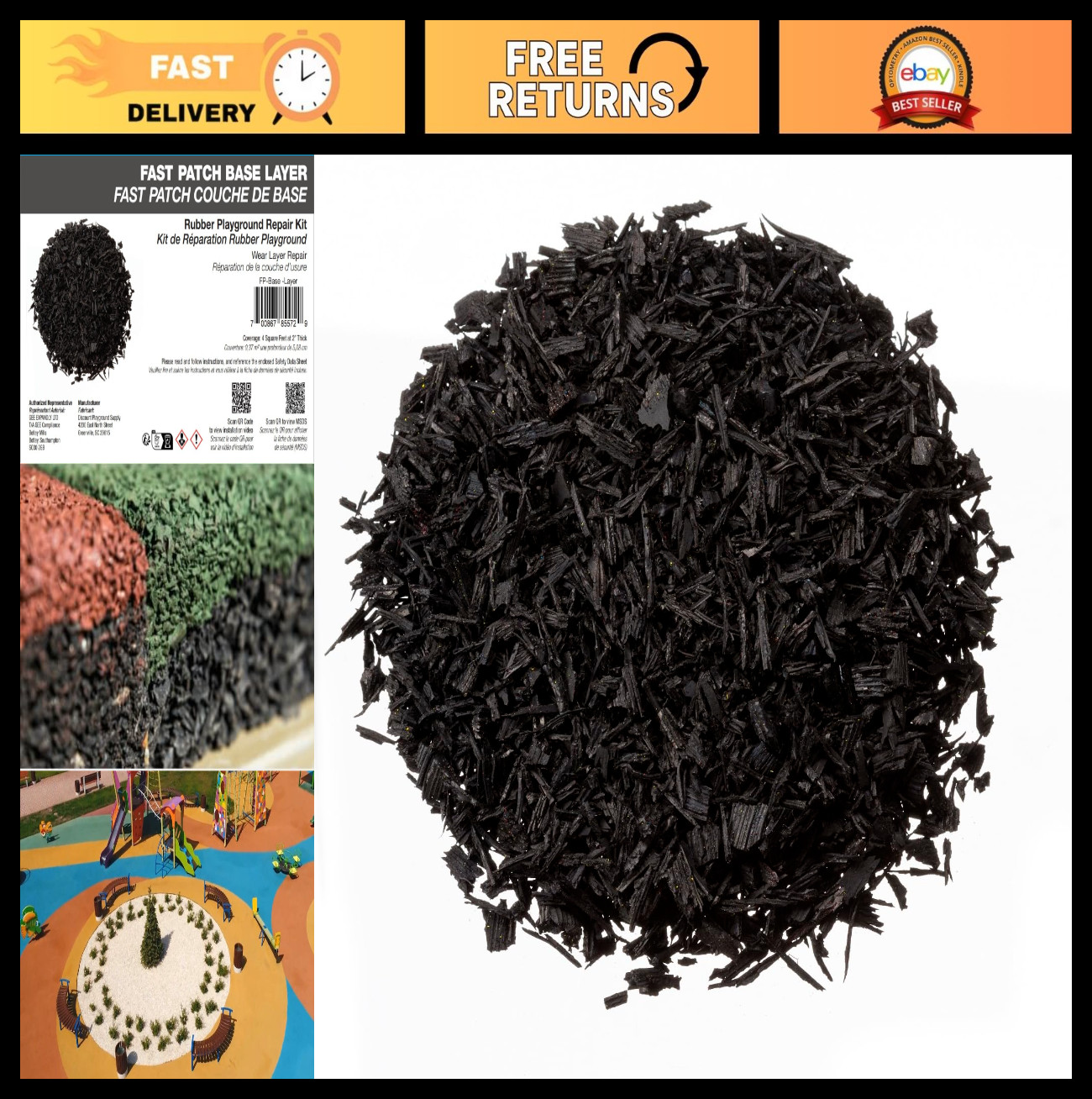 Rubber Playground Repair Kit – Poured-in-Place Surfacing Base Layer Fix