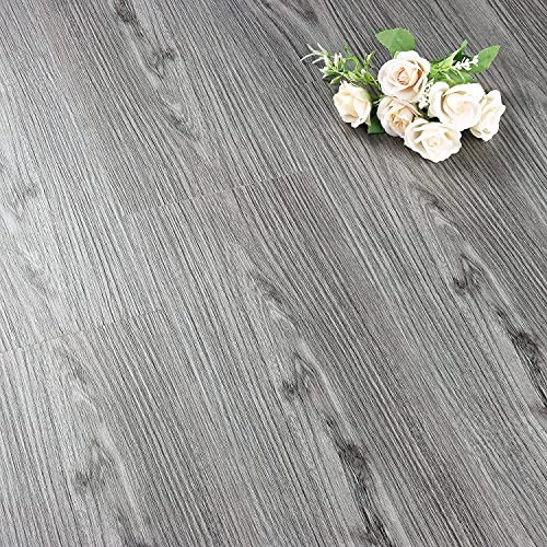6″x36″ Wood Peel and Stick Floor Tile Natural Wood Vinyl Box of 5 Tiles Grey
