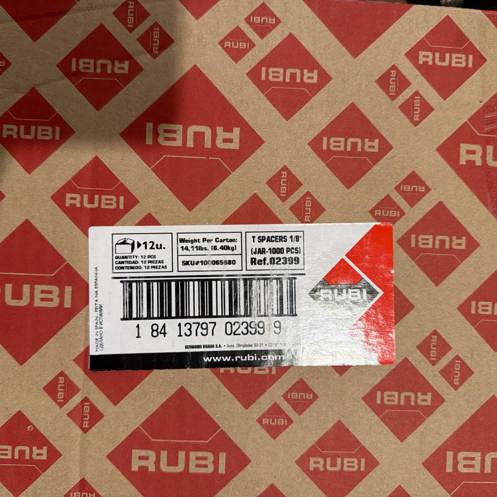Rubi Professional T Tile Spacers 1/8″ (3mm) 1000C/U X12pcs 12000 PCS NEW