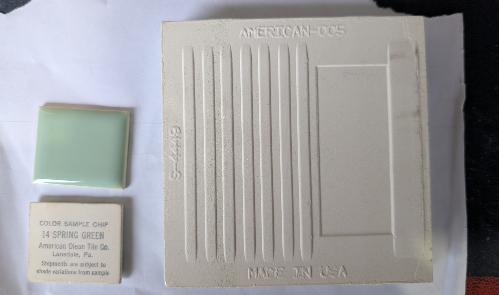 2 Pcs Ceramic Tile #14 Spring Green Double Bullnose Thinset S7449 Parallel Edges