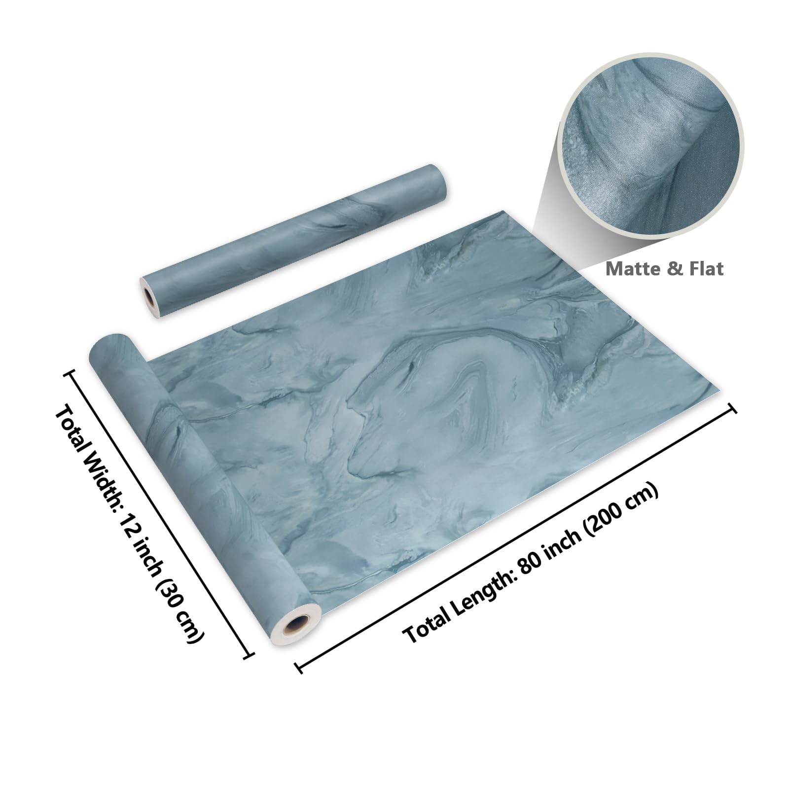 CRE8TIVE Teal Liquid Marble Contact Paper for Countertops Waterproof Matte Ma…