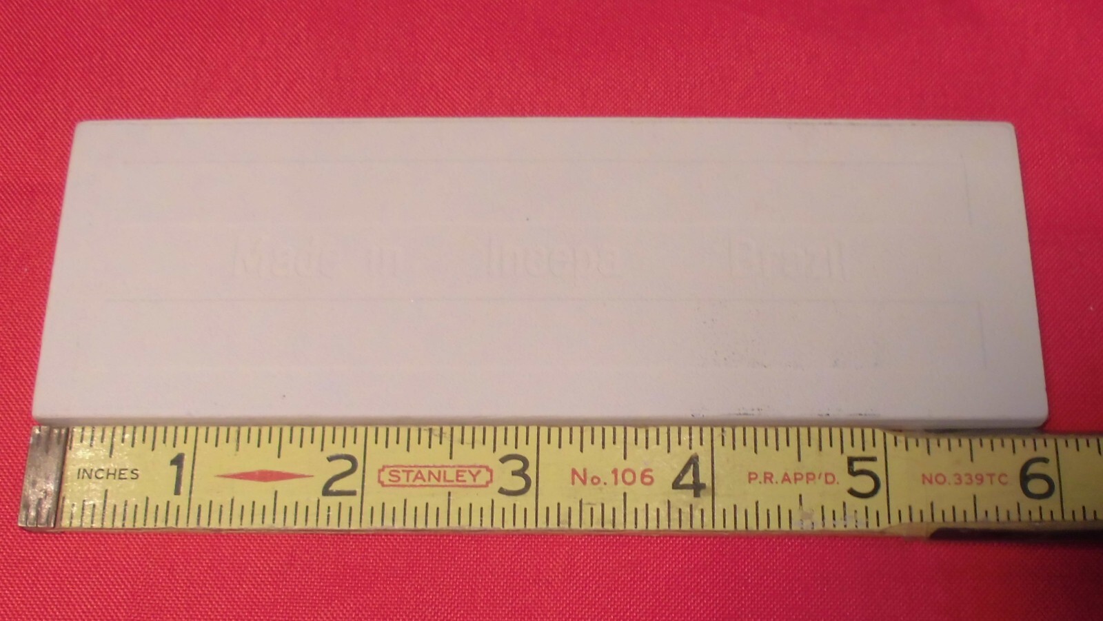1 pc. Matte Bone – Almond: Ceramic Bullnose Tile 2” X 6” Flat-Surface Type, NEW