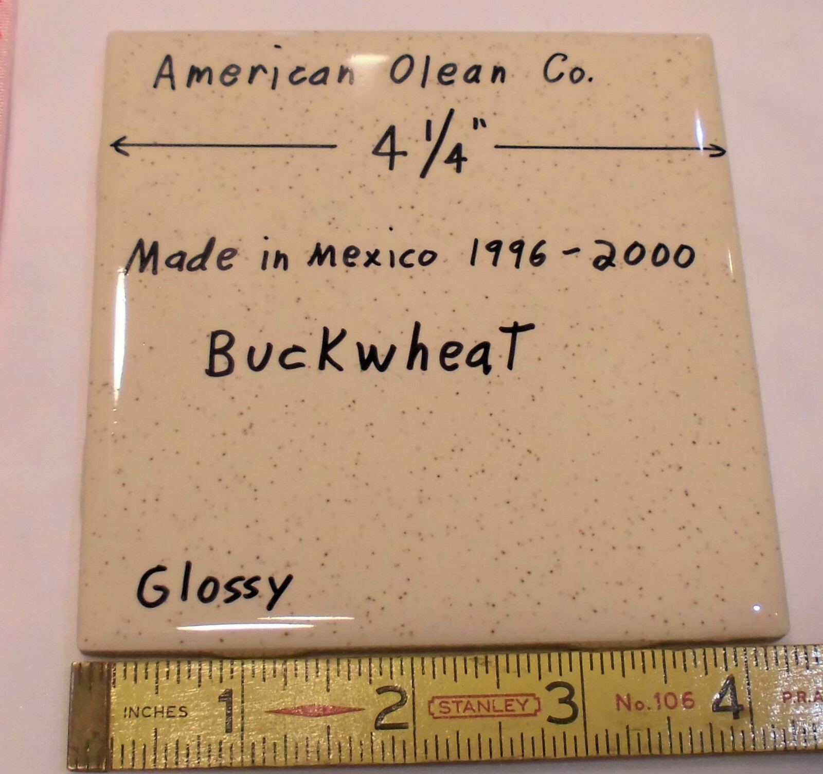 1 pc. Buckwheat Glossy Ceramic Tile #46 by American Olean 4-1/4″ New Version