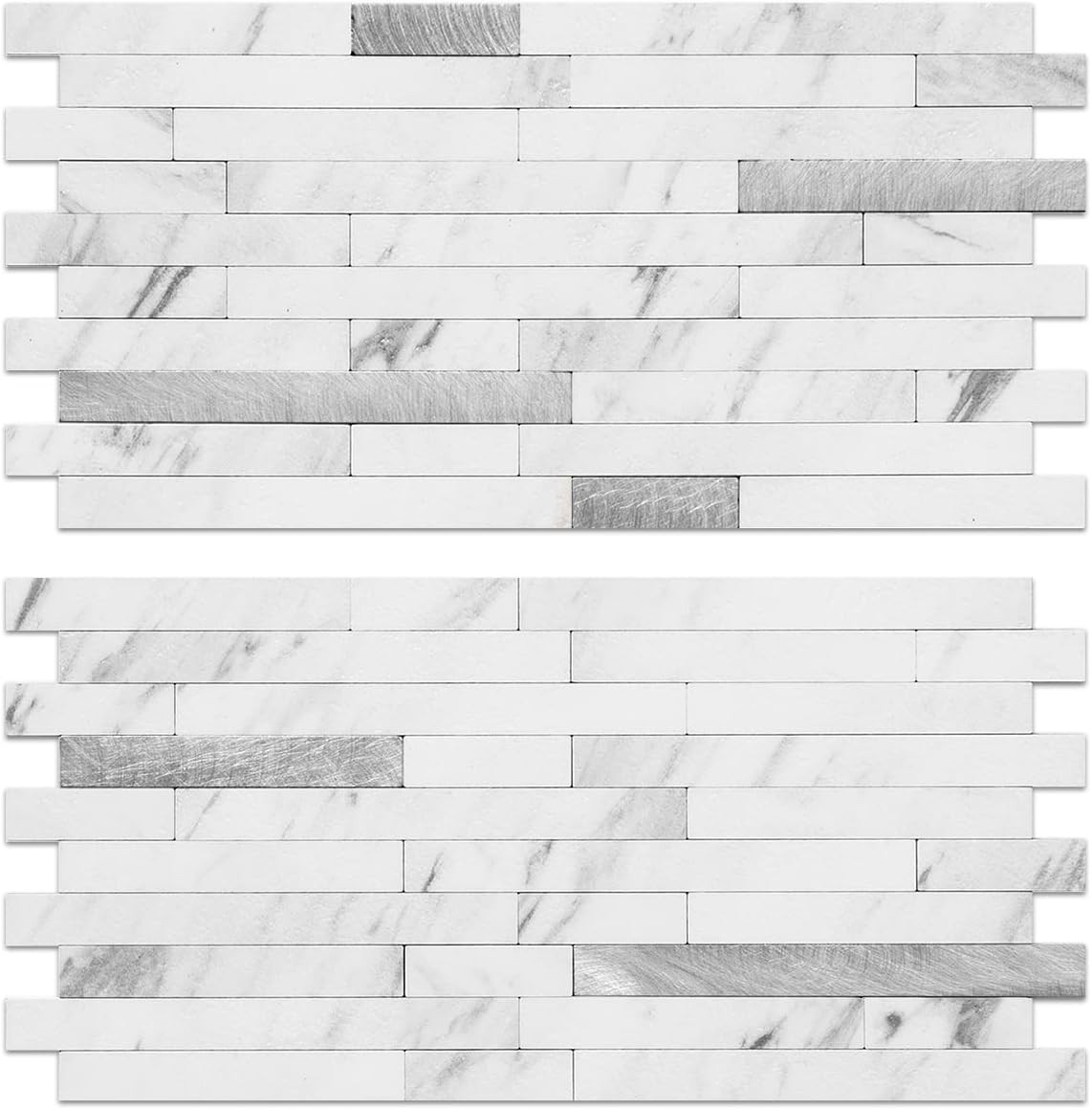 20 Sheets Scratch-Resistant White Marble PVC Backsplash for Easy DIY Upgrade