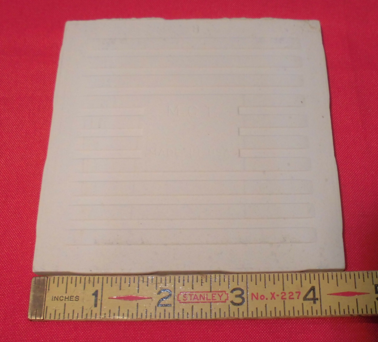 1 pc. Ceramic Tile *Gray Crystal Glazed* by M.C.T. ; Mid-State Co. 4-3/8″ New