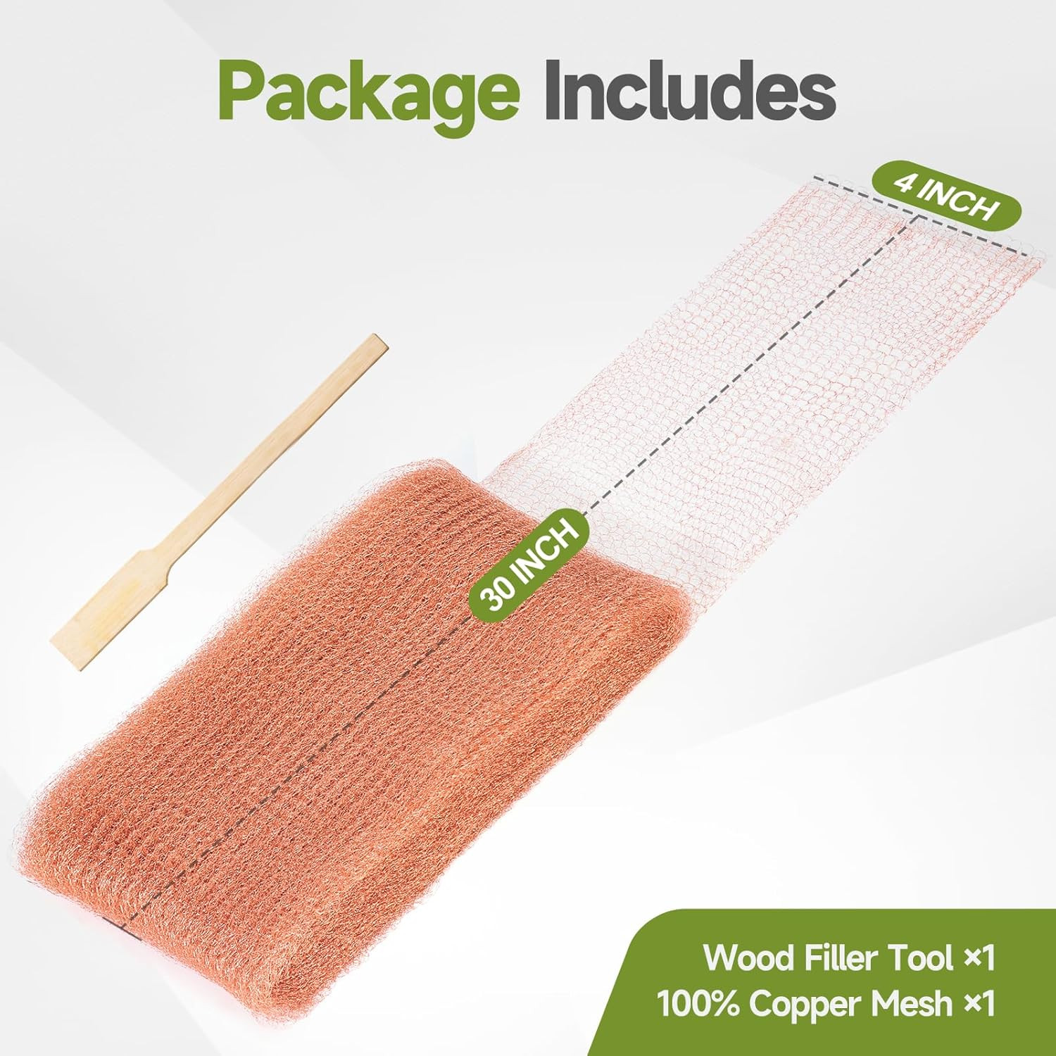 Copper Mesh Rodent Control, 4In X 30Ft Premium Copper Wool Ideal for Hole Blocki