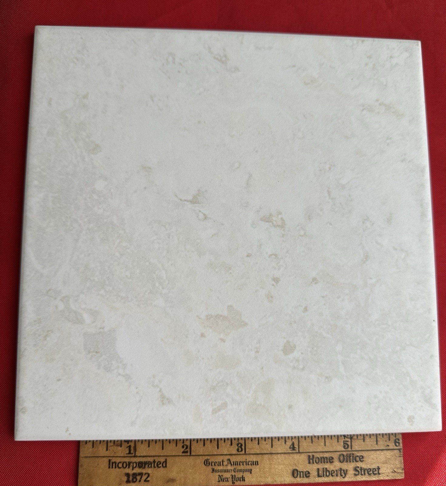 1 pc. 8″ X 8″ *Off White + Gray-Brown Swirls; Ceramic-Porcelain Floor Tile NEW