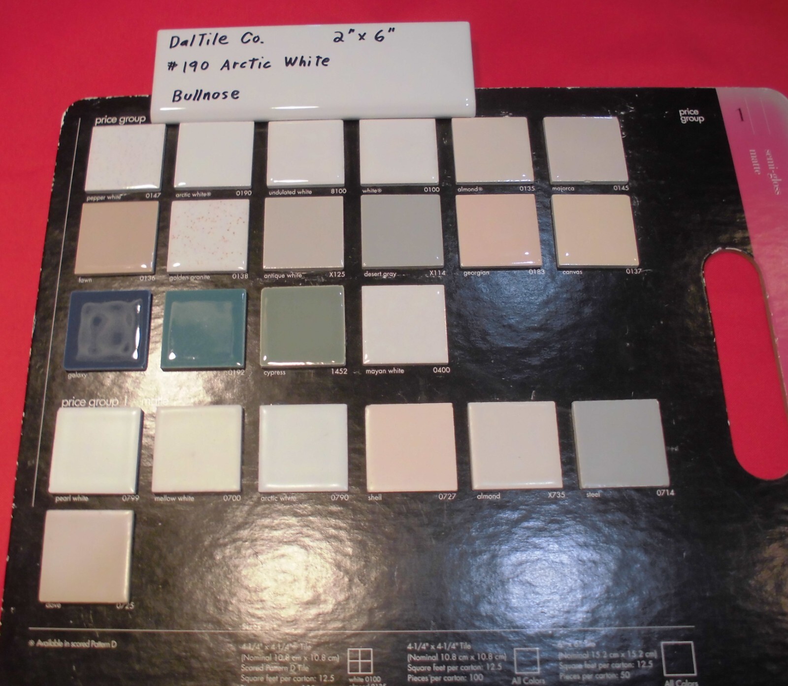 1 pc. Glossy Arctic White: 2″ X 6″ Bullnose Ceramic Tiles by Daltile, New Stock