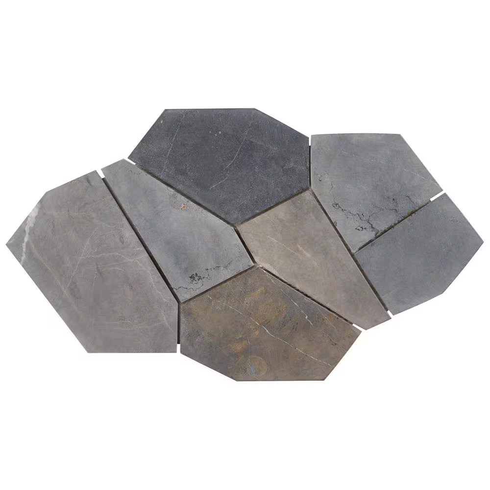 Countryside Organica Java Gray 11.81 In. X 19.68 In. Honed Marble Mosaic Floor a