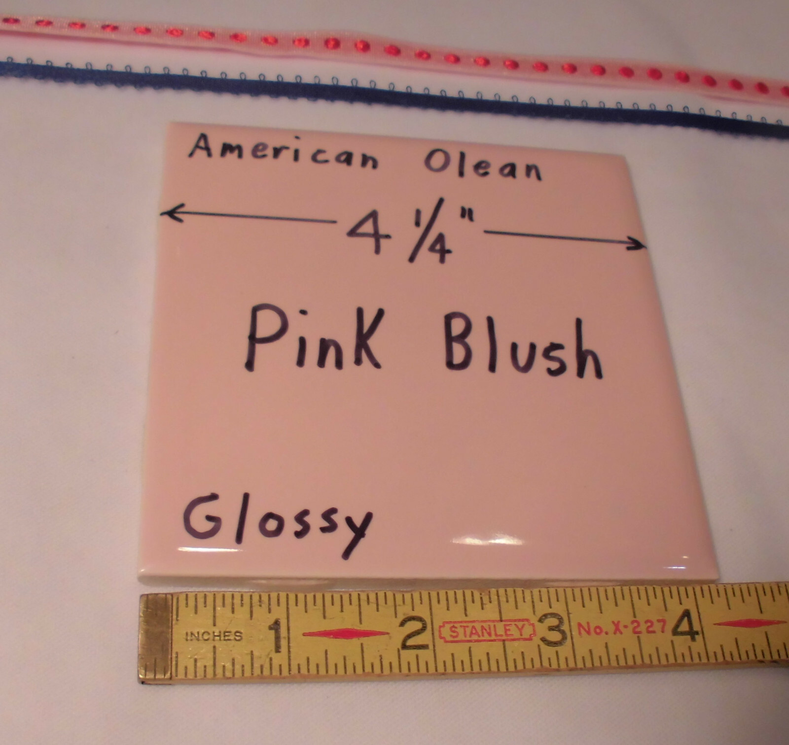 1 pc. Vintage *Pink Blush* Glossy Ceramic Tile #23 by American Olean 4-1/4″ New